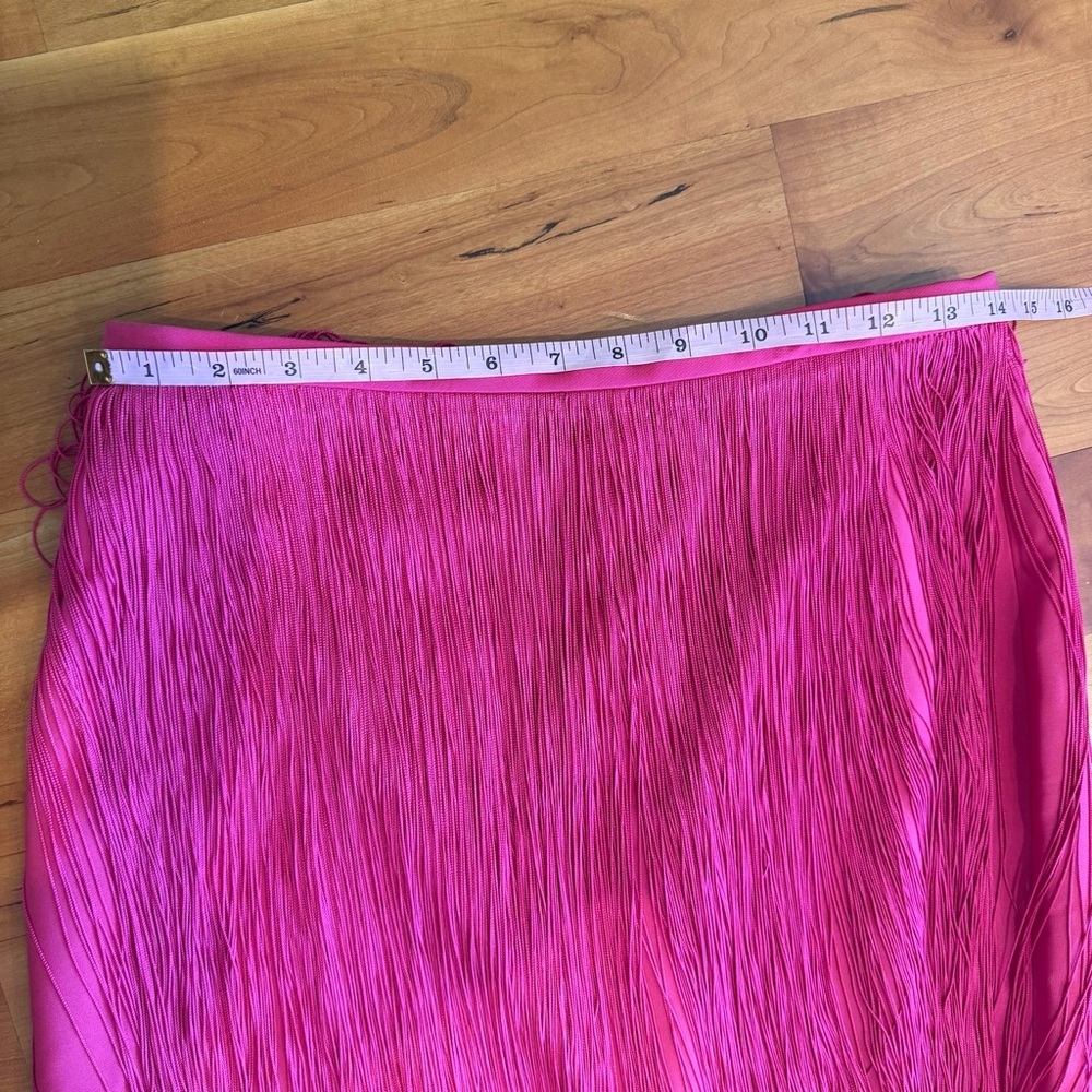 No Pise Le Grama Pink Fringed Maxi Sol Skirt - Size 6 - New with Tags NWT fringe - Picture 6 of 15